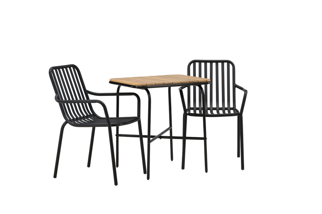 Holmbeck & Peking Cafebord Natur + Matstolar Svart