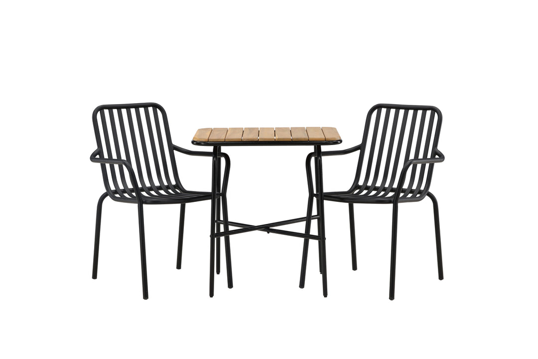 Holmbeck & Peking Cafebord Natur + Matstolar Svart