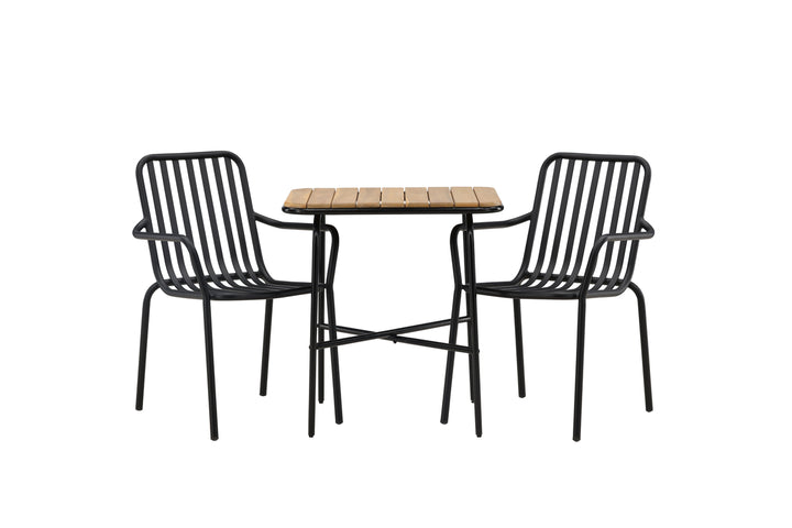 Holmbeck & Peking Cafebord Natur + Matstolar Svart