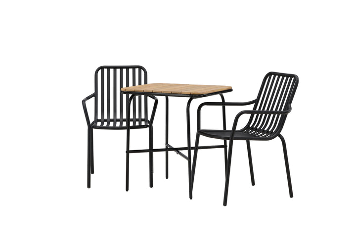 Holmbeck & Peking Cafebord Natur + Matstolar Svart