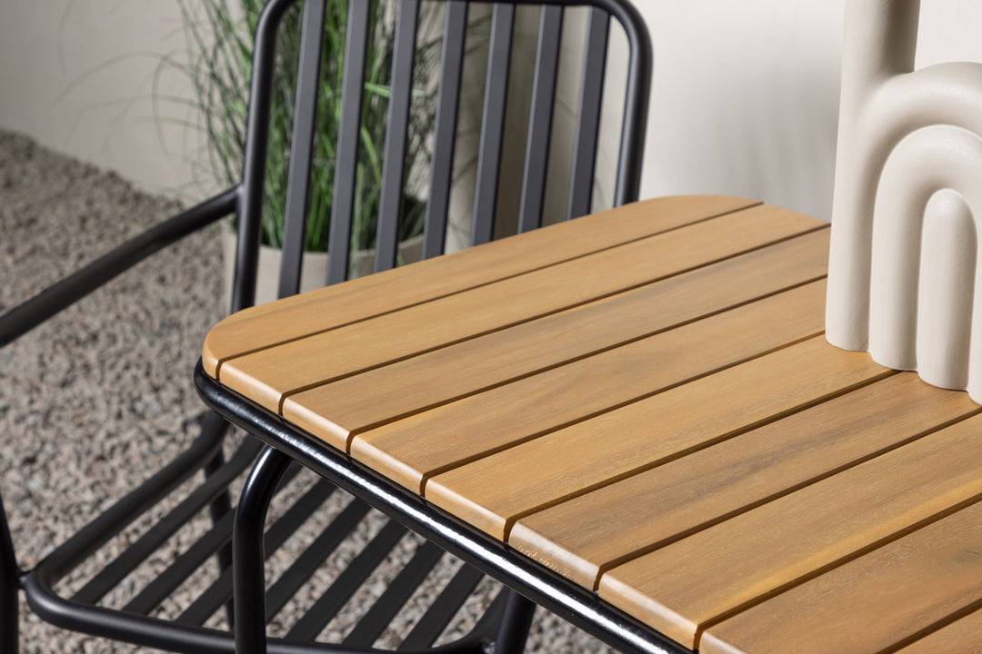 Holmbeck & Peking Cafebord Natur + Matstolar Svart