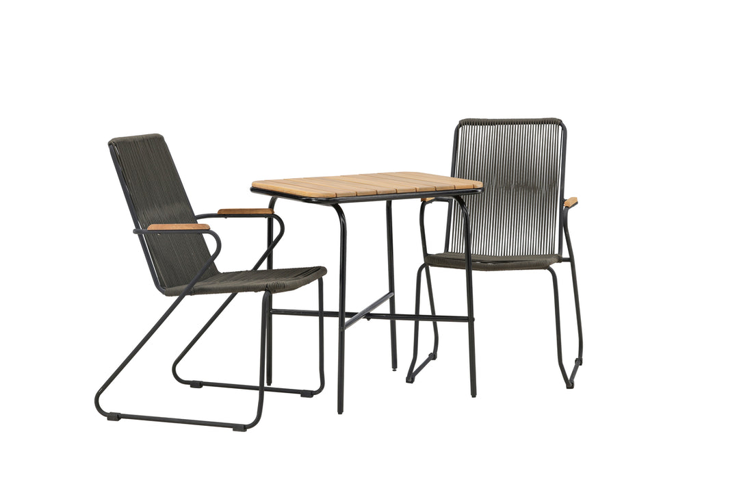 Holmbeck & Bois Cafebord Natur + Matstolar Mörkgrå
