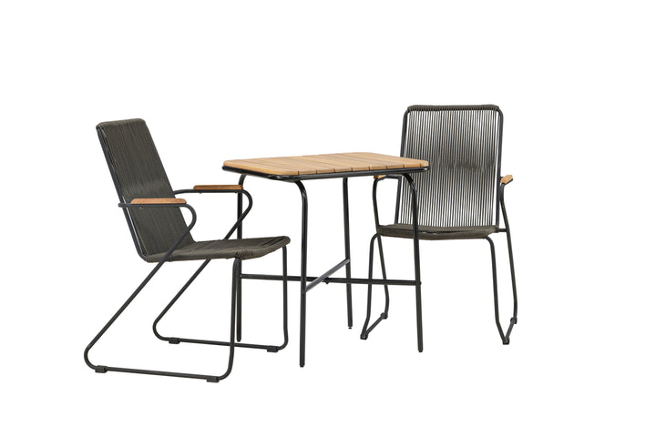 Holmbeck & Bois Cafebord Natur + Matstolar Mörkgrå