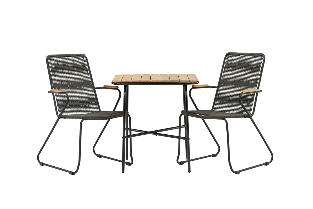 Holmbeck & Bois Cafebord Natur + Matstolar Mörkgrå
