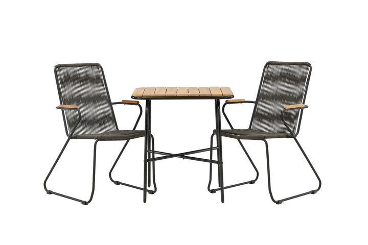 Holmbeck & Bois Cafebord Natur + Matstolar Mörkgrå