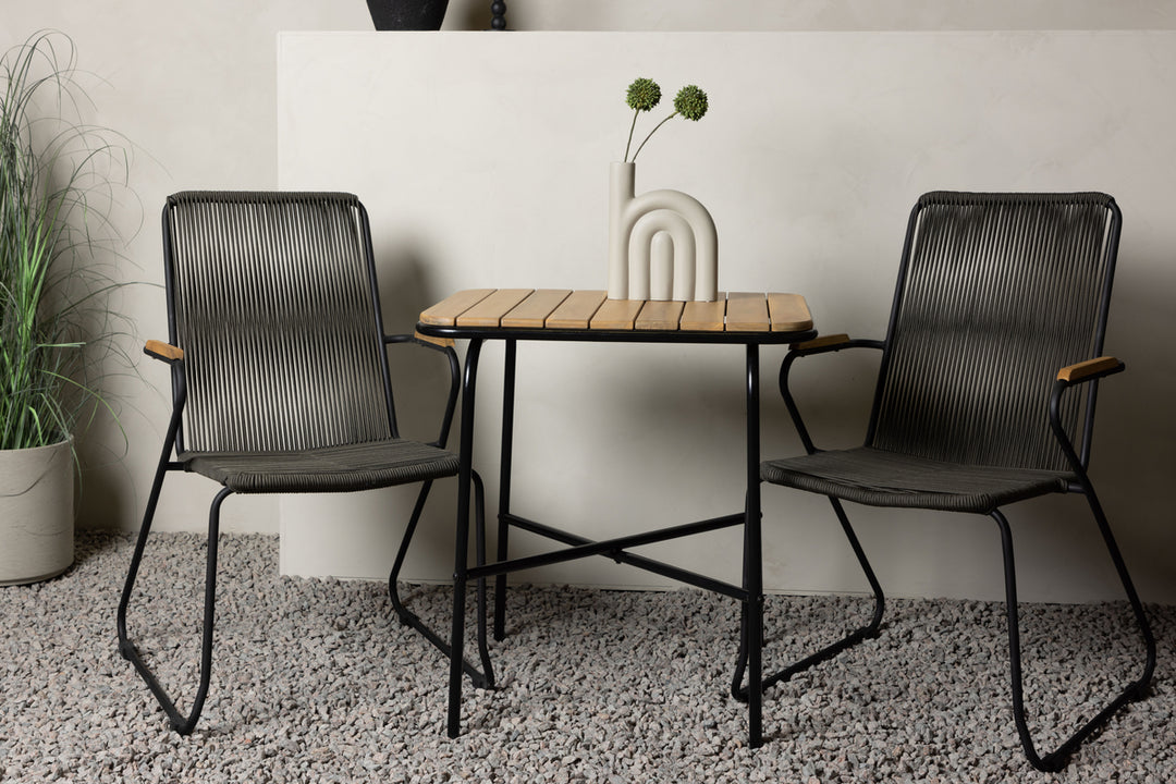 Holmbeck & Bois Cafebord Natur + Matstolar Mörkgrå