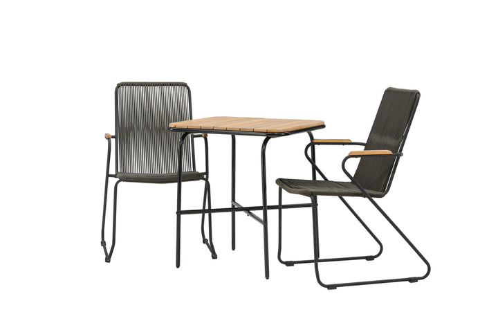 Holmbeck & Bois Cafebord Natur + Matstolar Mörkgrå