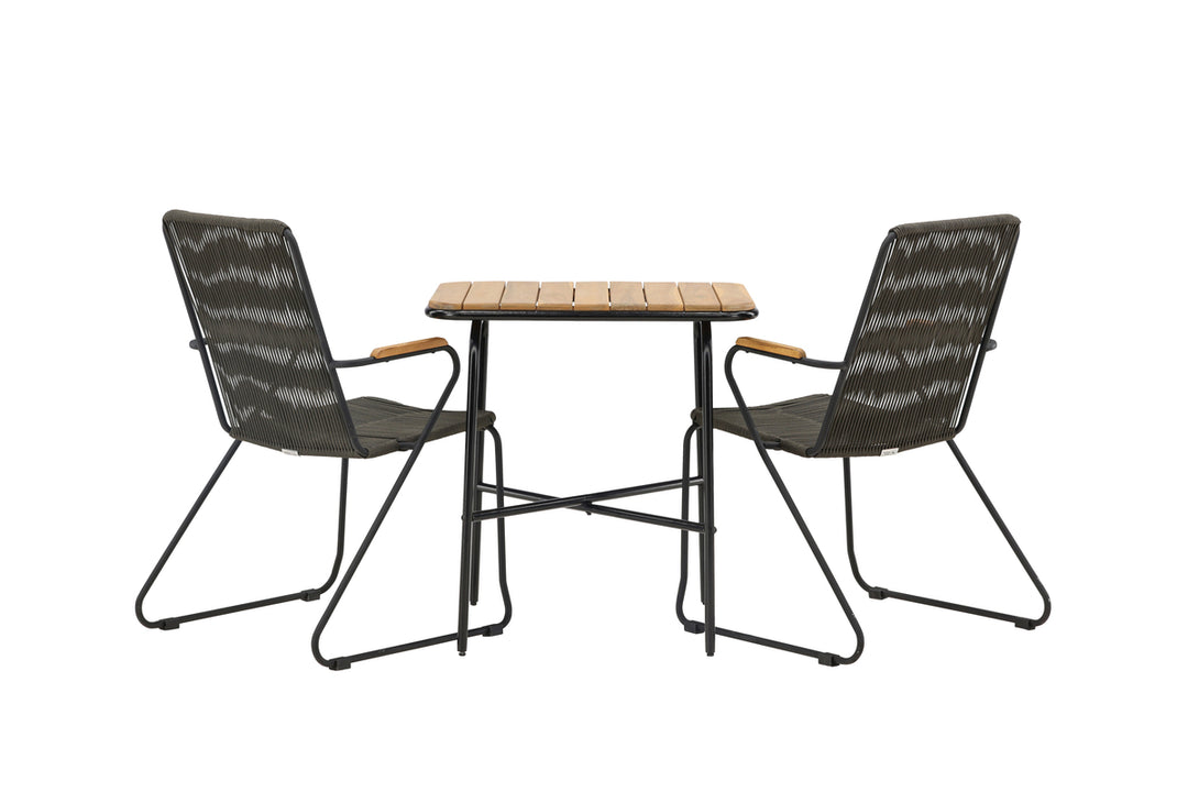 Holmbeck & Bois Cafebord Natur + Matstolar Mörkgrå