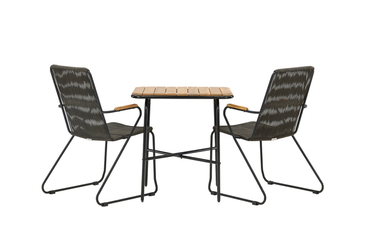 Holmbeck & Bois Cafebord Natur + Matstolar Mörkgrå