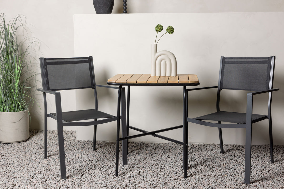 Copacabana & Holmbeck Matstolar Svart + Cafebord Natur