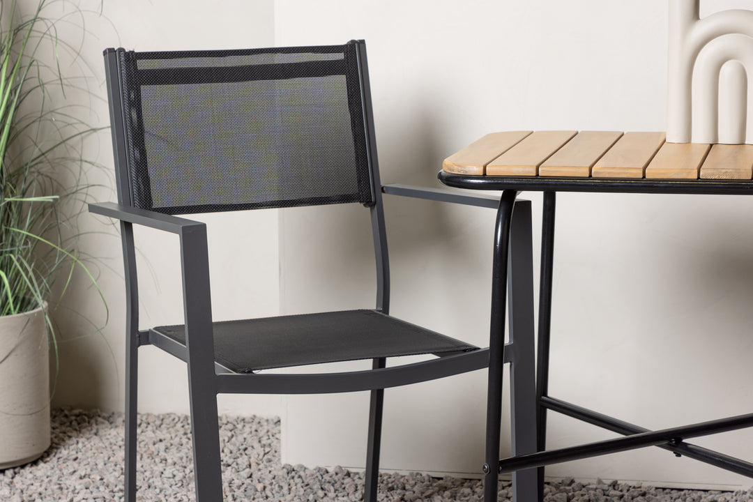 Copacabana & Holmbeck Matstolar Svart + Cafebord Natur