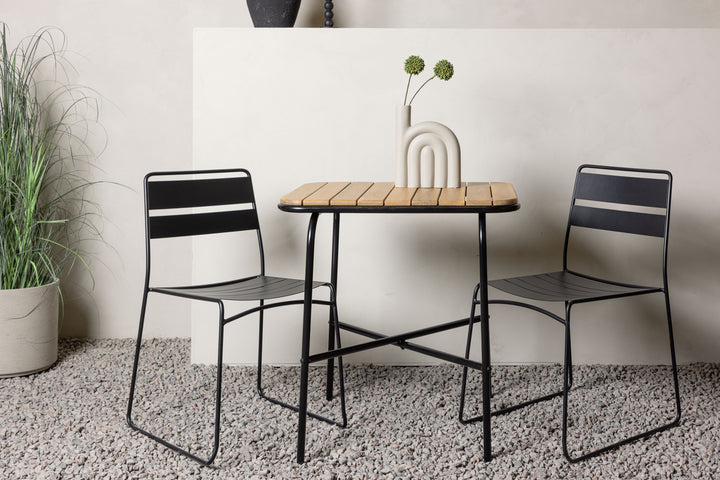 Lina & Holmbeck Matstolar Svart + Cafebord Natur