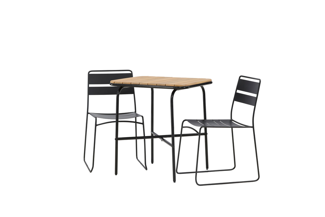 Lina & Holmbeck Matstolar Svart + Cafebord Natur