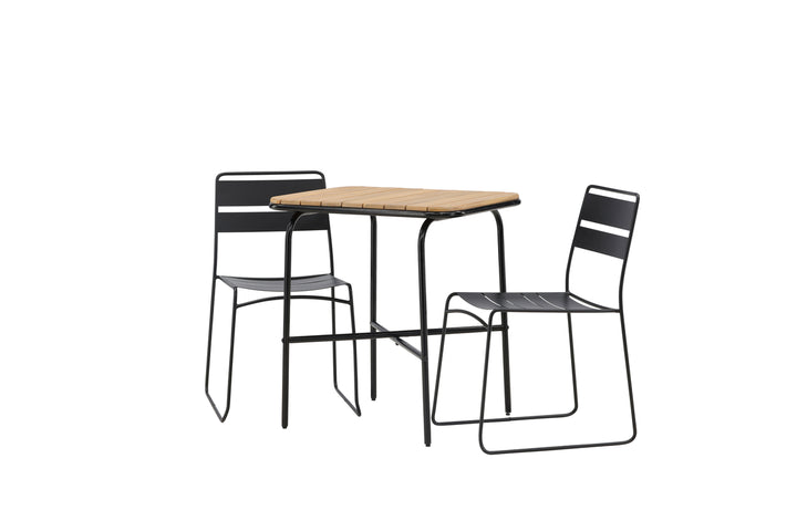 Lina & Holmbeck Matstolar Svart + Cafebord Natur