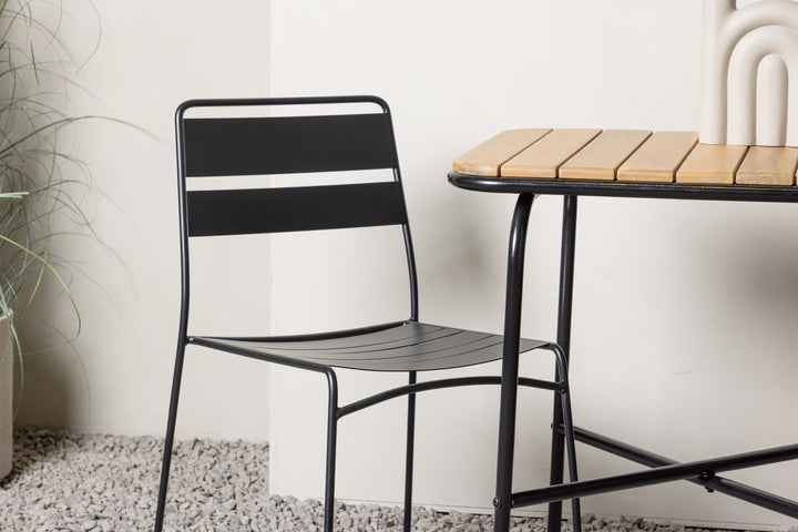 Lina & Holmbeck Matstolar Svart + Cafebord Natur