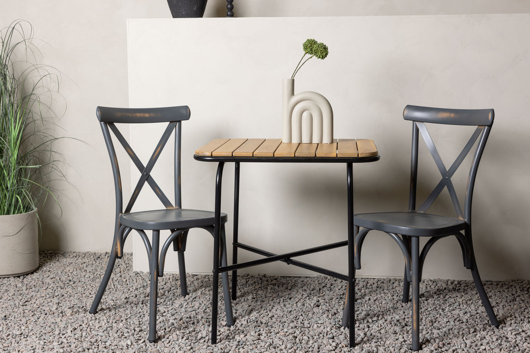 Holmbeck & Tablas Cafebord Natur + Matstolar Mörkgrå
