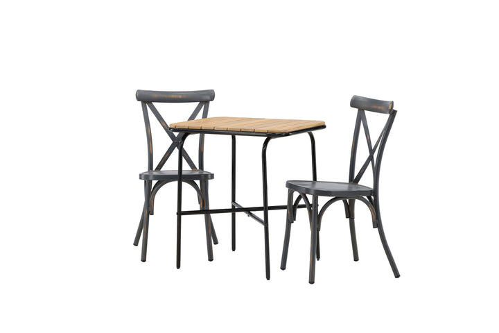 Holmbeck & Tablas Cafebord Natur + Matstolar Mörkgrå