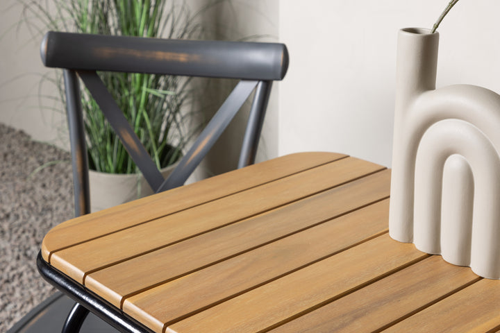 Holmbeck & Tablas Cafebord Natur + Matstolar Mörkgrå