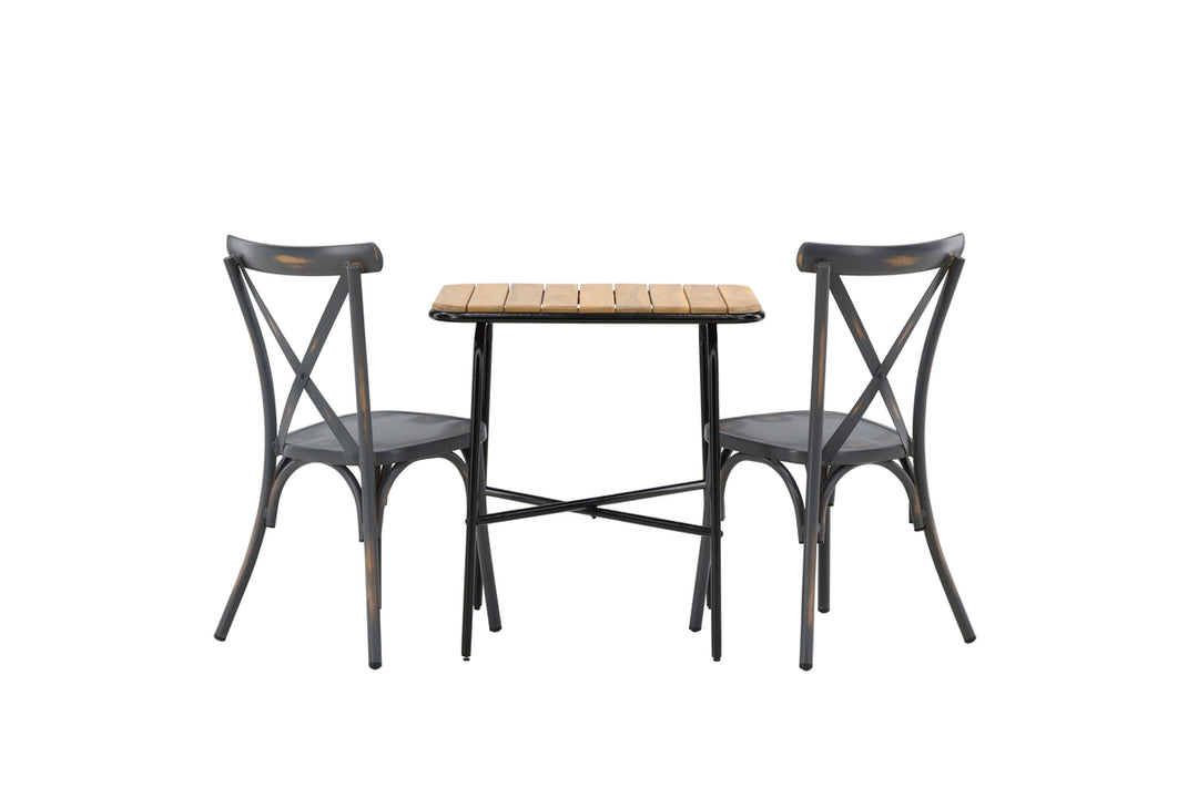 Holmbeck & Tablas Cafebord Natur + Matstolar Mörkgrå