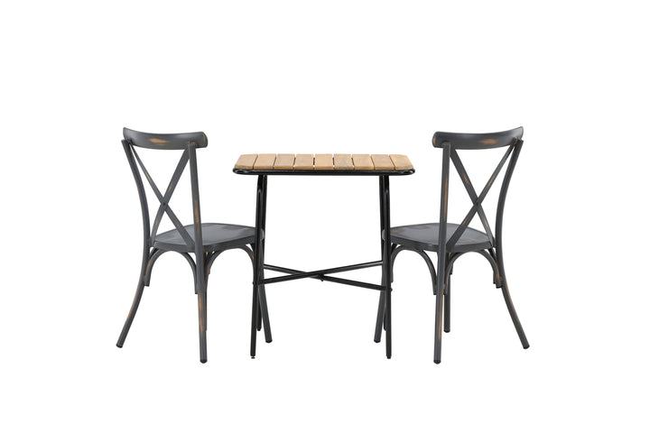 Holmbeck & Tablas Cafebord Natur + Matstolar Mörkgrå