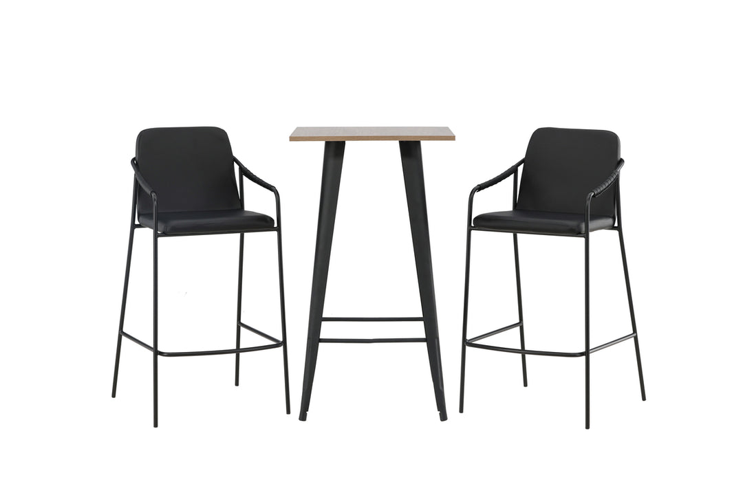 Tempe & Tvist Barbord + Barstolar Svart