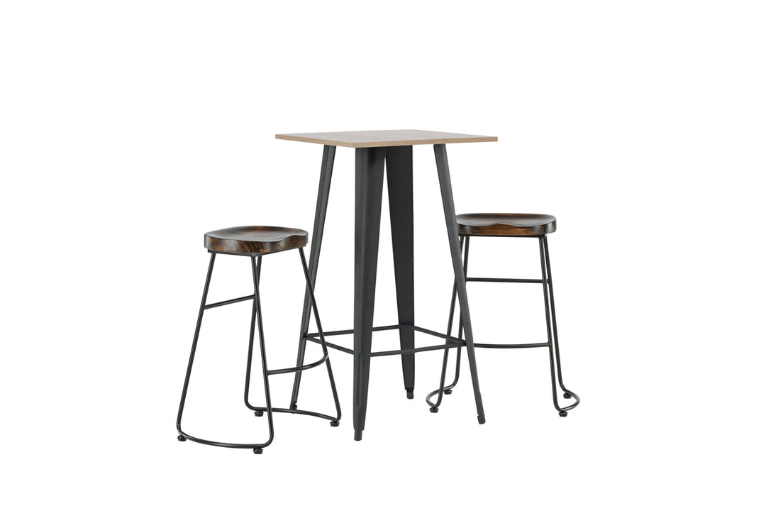 Tempe & Ozark Barbord + Barstolar Svart