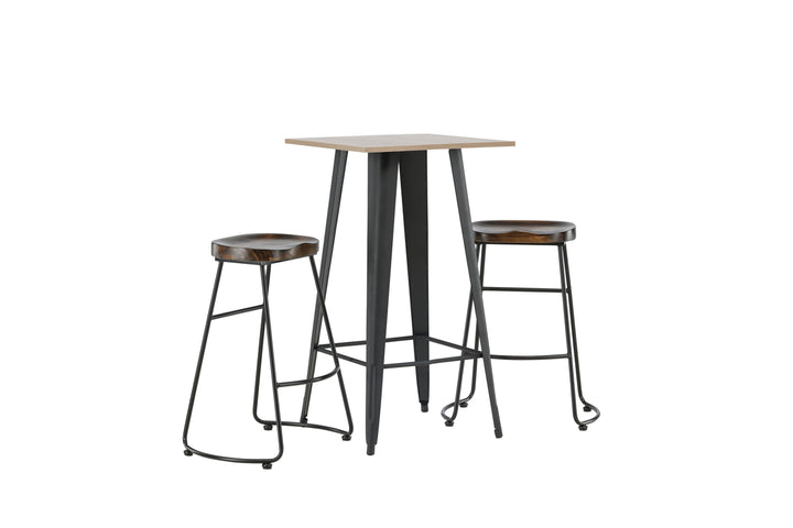 Tempe & Ozark Barbord + Barstolar Svart