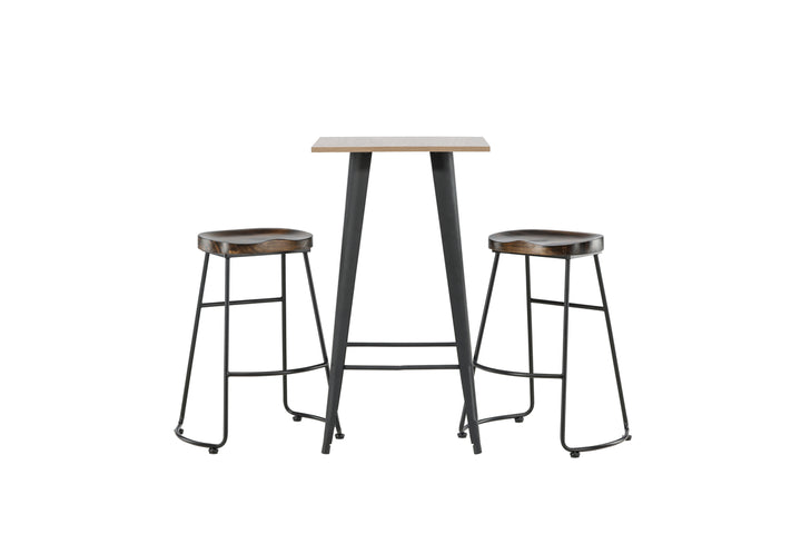Tempe & Ozark Barbord + Barstolar Svart