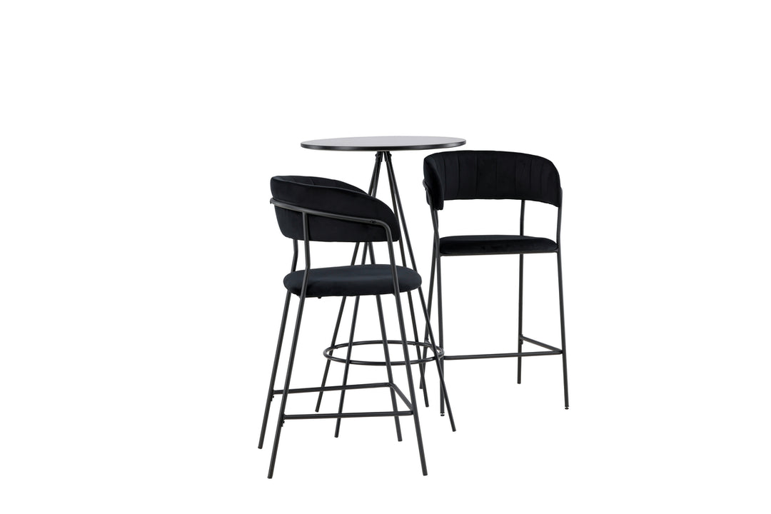 Lui & Bistro Barstolar + Barbord Svart