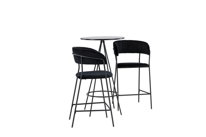 Lui & Bistro Barstolar + Barbord Svart