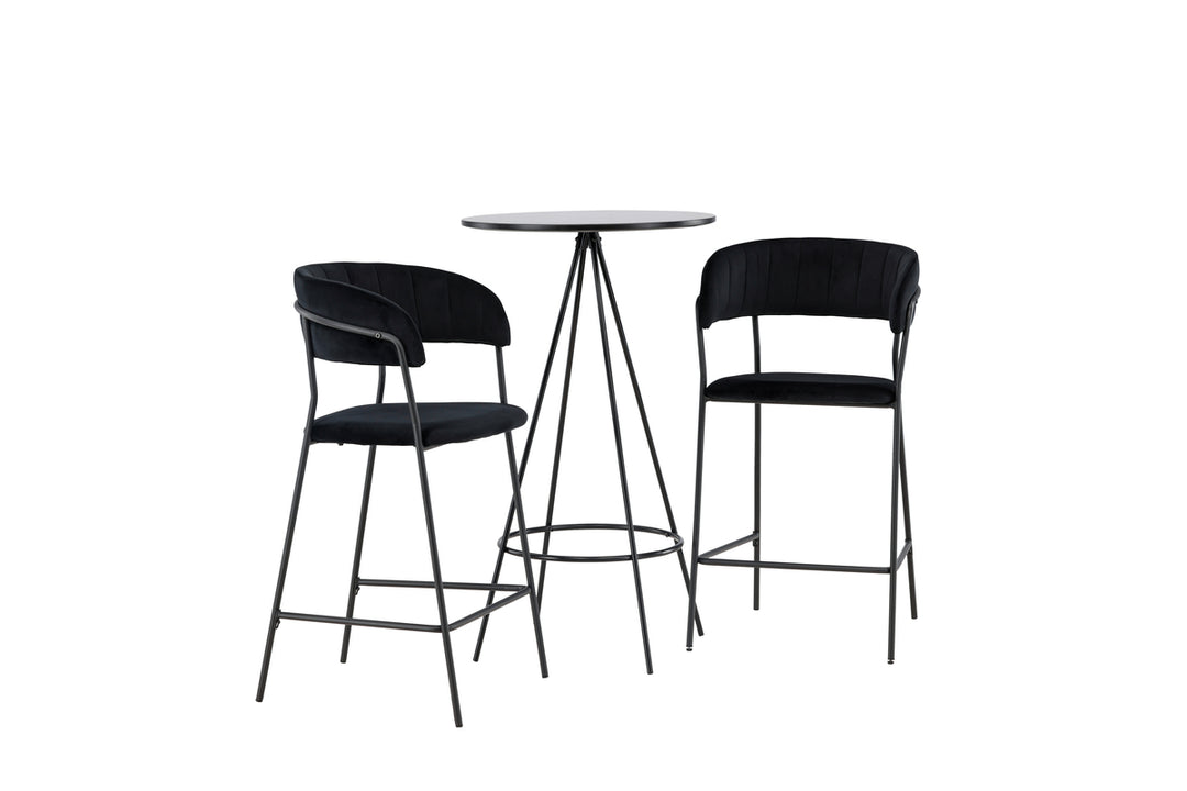 Lui & Bistro Barstolar + Barbord Svart