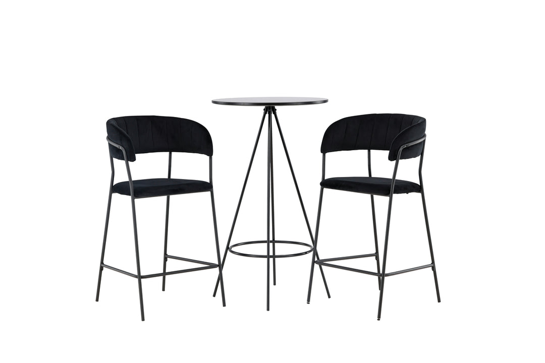 Lui & Bistro Barstolar + Barbord Svart