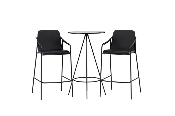Tvist & Bistro Barstolar + Barbord Svart