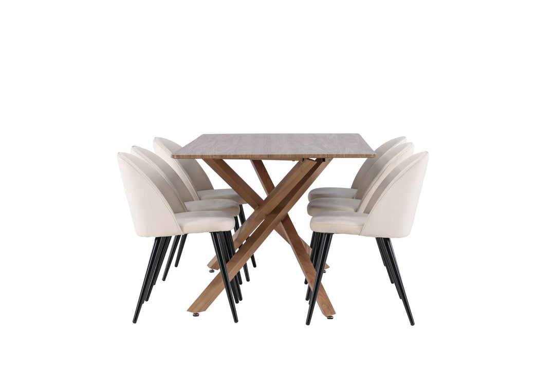 Velvet & Piazza Matgrupp Beige/Mocka