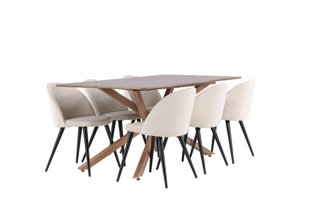 Velvet & Piazza Matgrupp Beige/Mocka