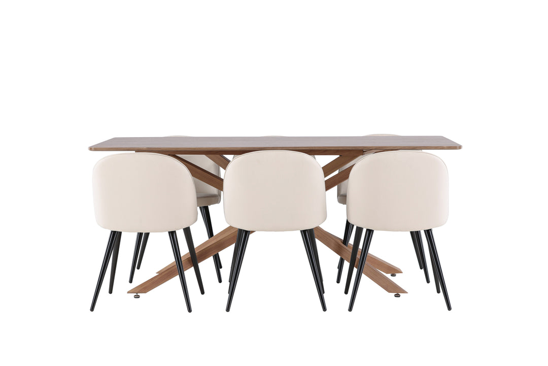Velvet & Piazza Matgrupp Beige/Mocka