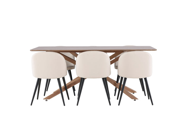 Velvet & Piazza Matgrupp Beige/Mocka