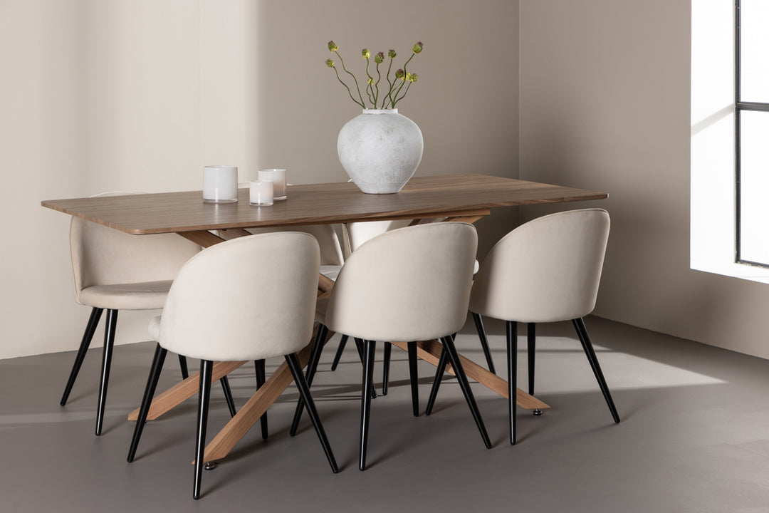 Velvet & Piazza Matgrupp Beige/Mocka