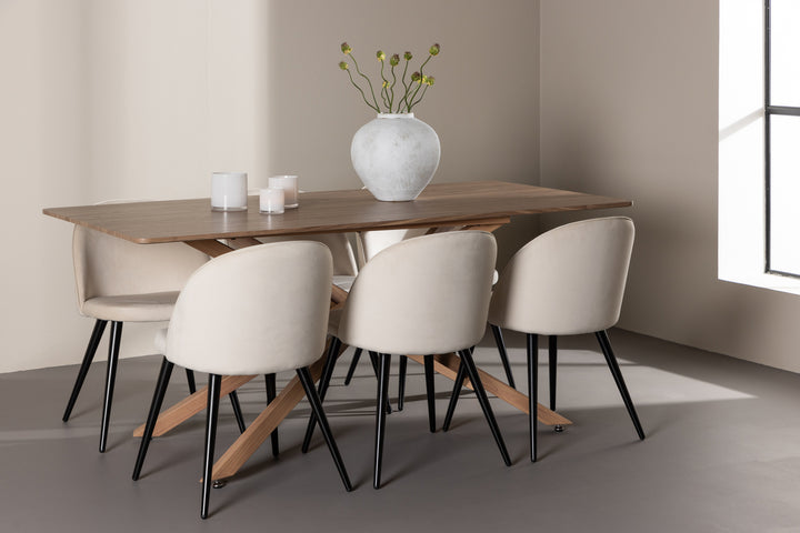 Velvet & Piazza Matgrupp Beige/Mocka