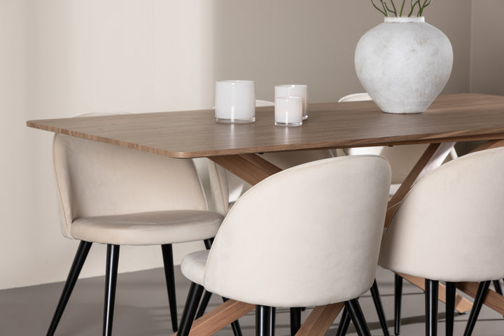 Velvet & Piazza Matgrupp Beige/Mocka