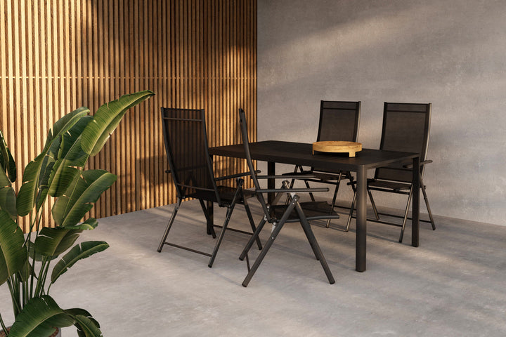 Giardini & Levanzo Rektangulära Matbord 150 x 85 Svart + Matstolar 2-pack Svart