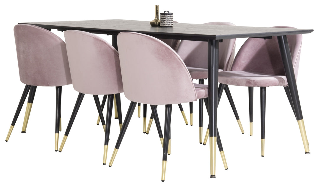 Dipp & Velvet Matgrupp Svart/Gammelrosa